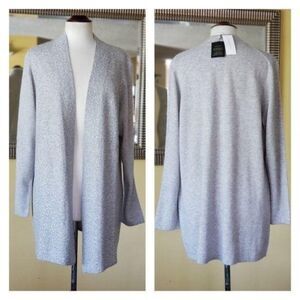 Charter Club 100% Cashmere Luxury Sequin Open Front Long Sleeve Cardigan